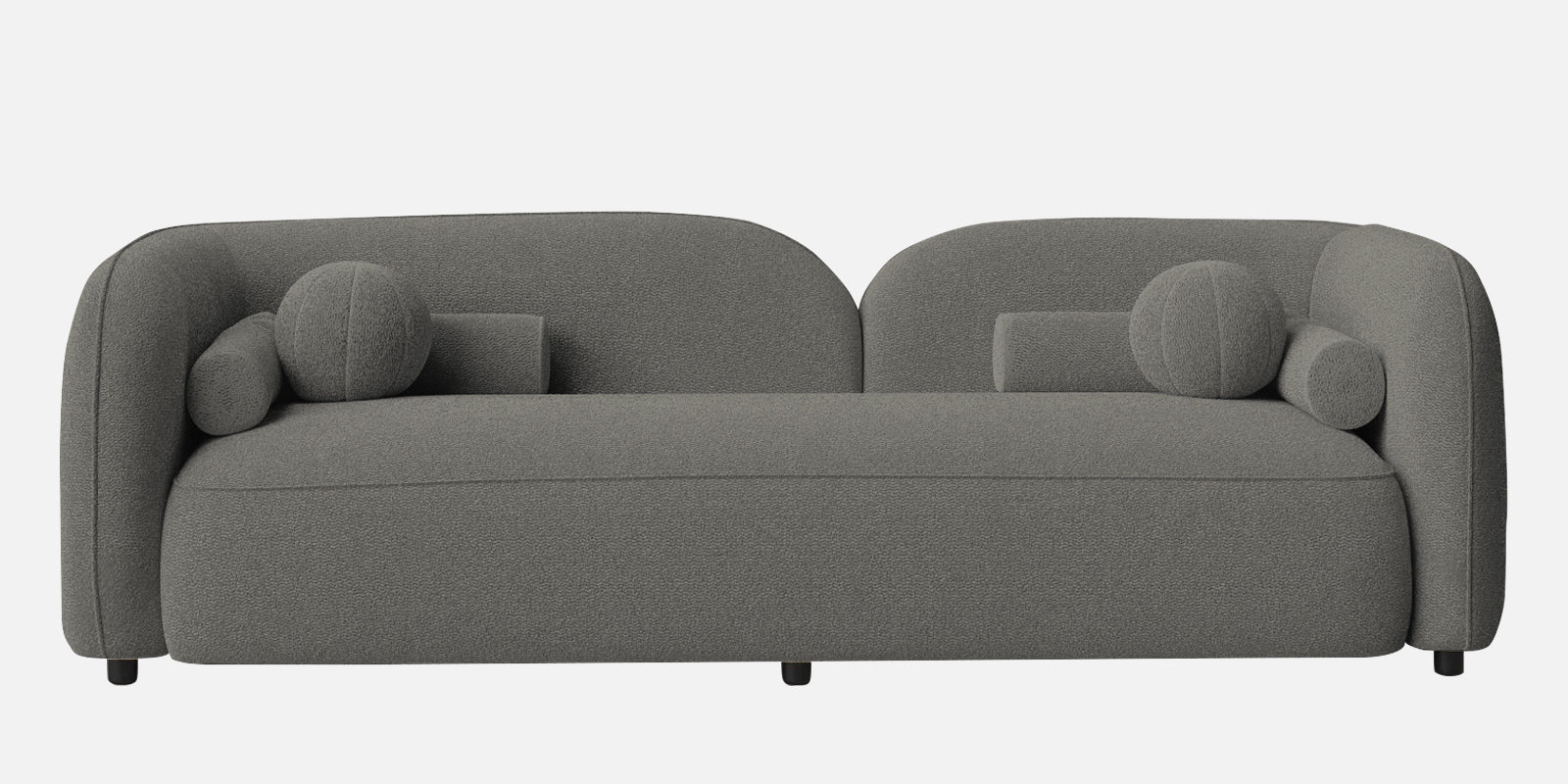 Corny Boucle Fabric 3 Seater Sofa In Moon Grey Colour - Febonic Living