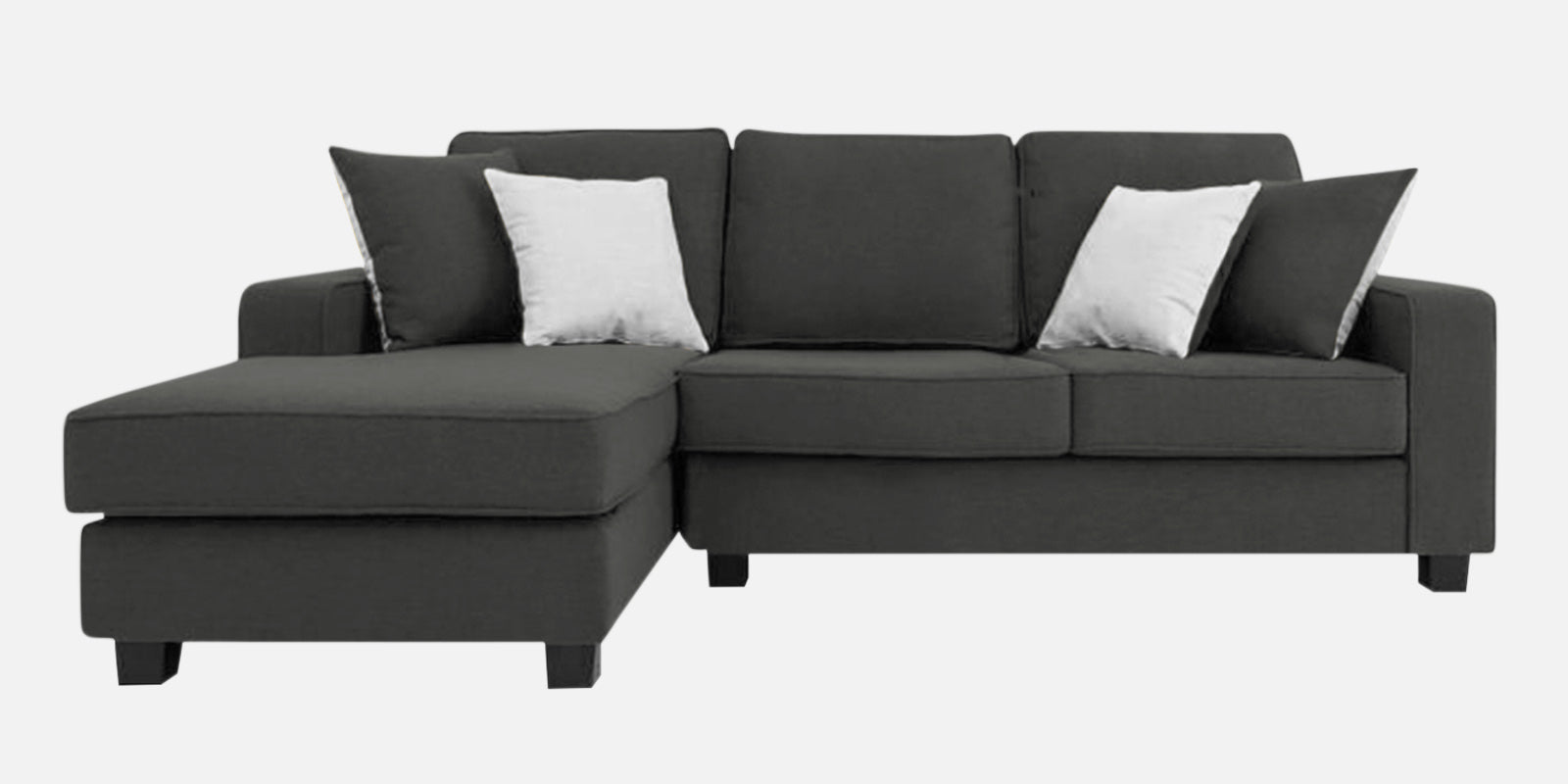 Ladybug Fabric RHS Sectional Sofa (2+Lounger) In Charcoal Grey Colour - Febonic Living
