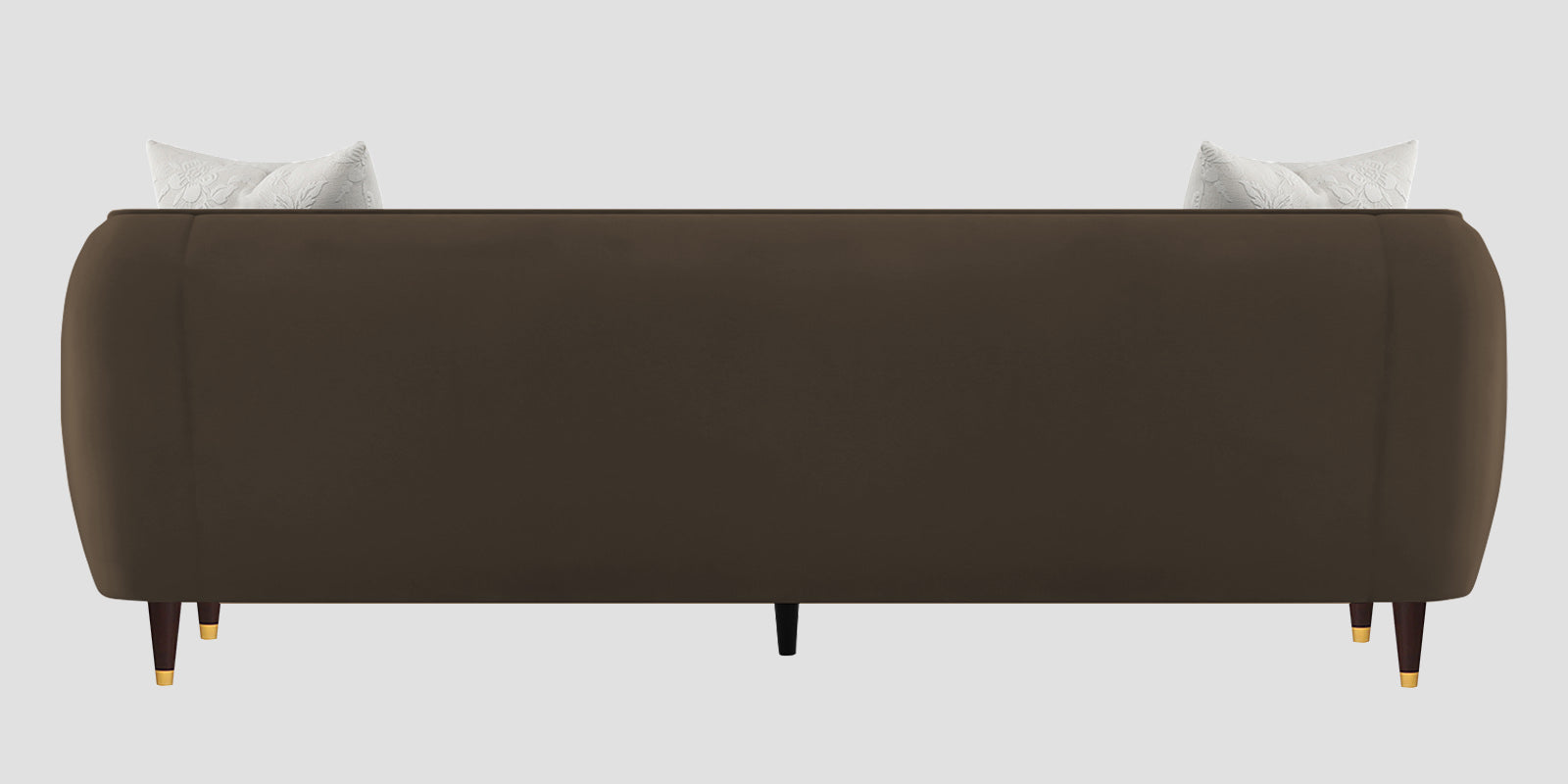 Hairo Velvet 3 Seater Sofa In Shade Brown Colour - Febonic Living