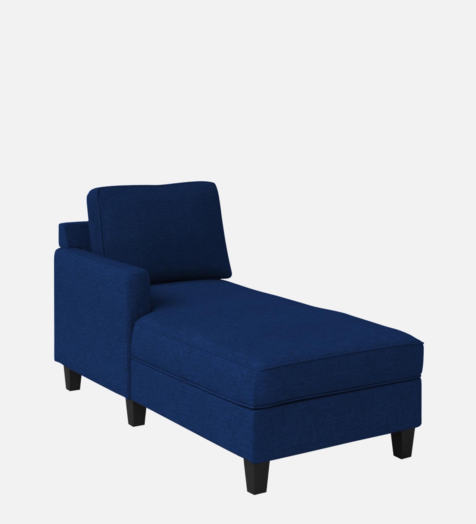 Royee Fabric LHS Chaise Lounger In Royal Blue Colour With Storage - Febonic Living