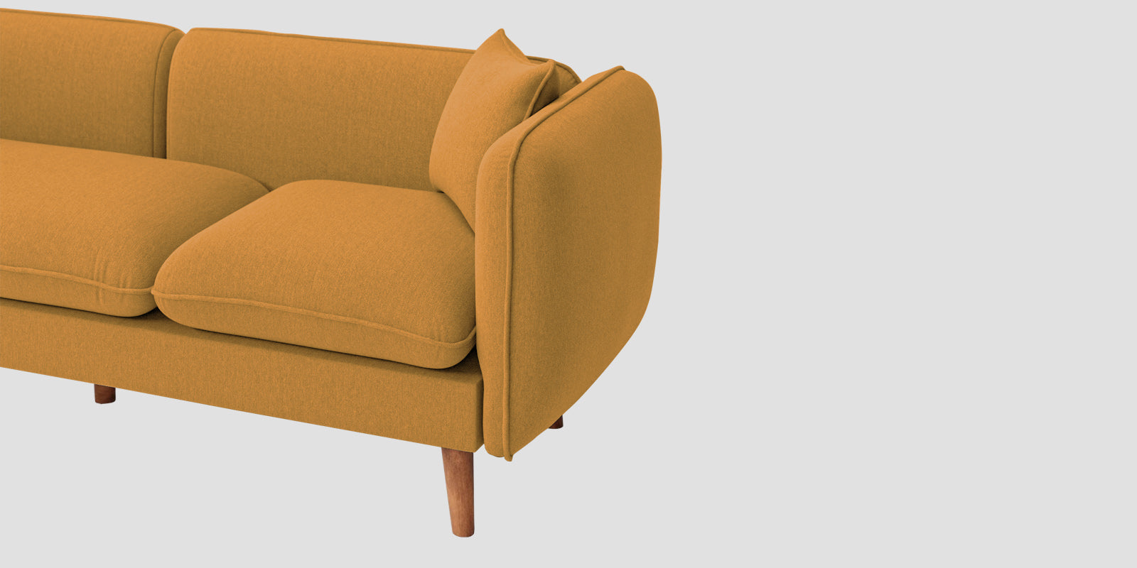 Reva Fabric 3 Seater Sofa In Corn Yellow Colour - Febonic Living