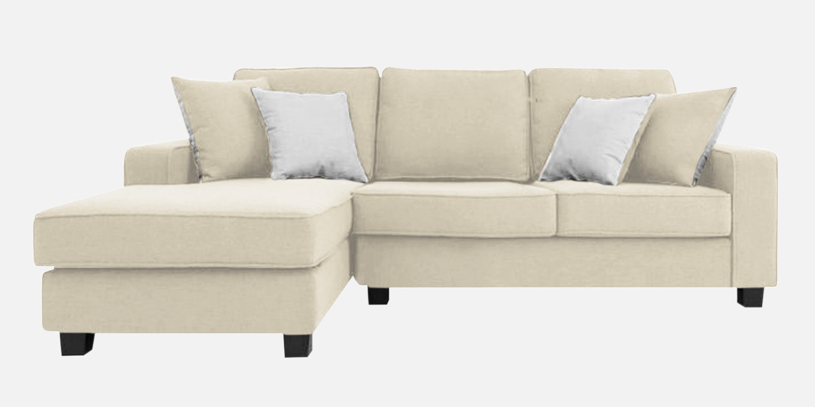 Ladybug Fabric RHS Sectional Sofa (2+Lounger) In Ivory Cream Colour - Febonic Living