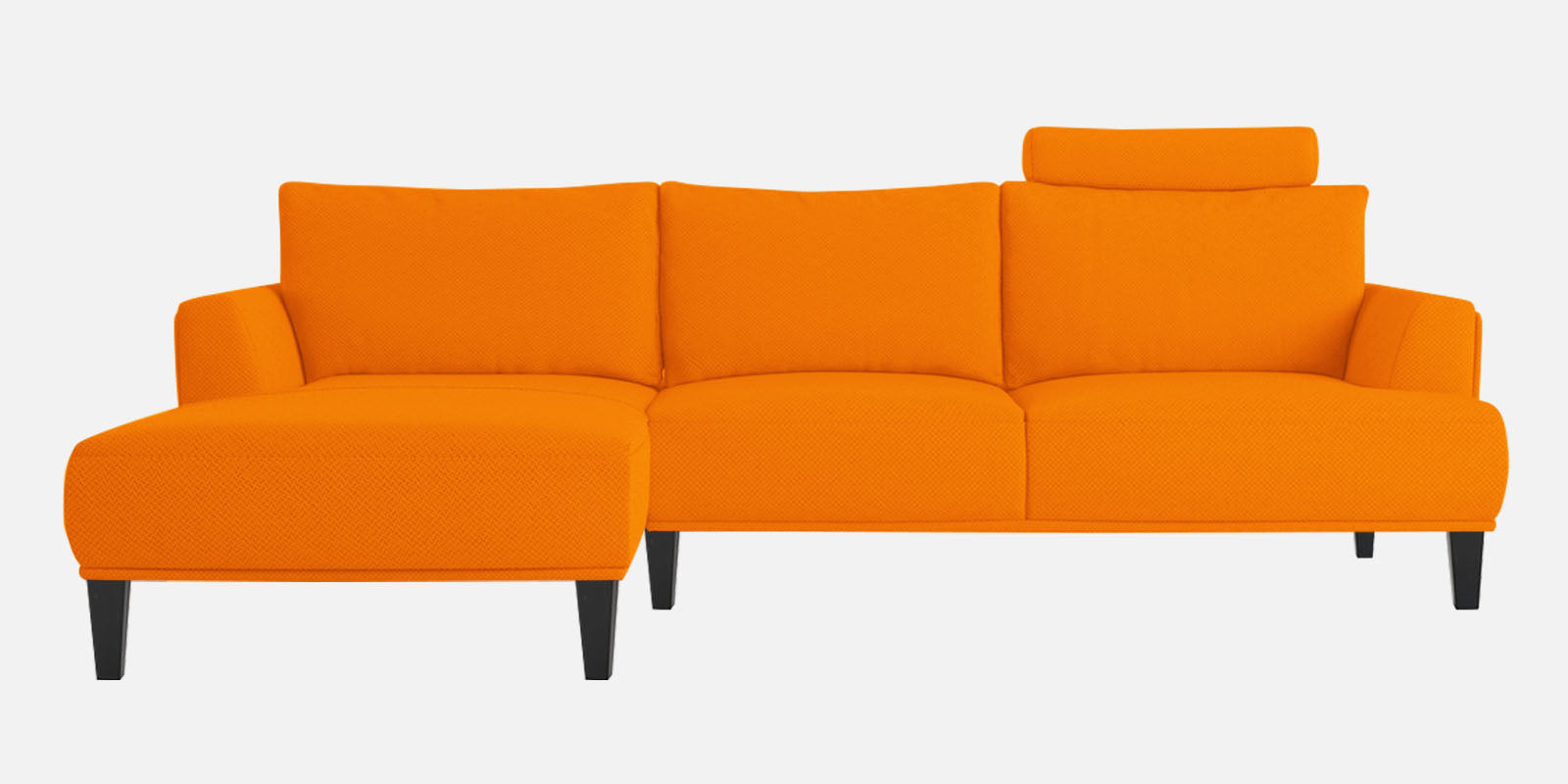 Como Fabric RHS Sectional Sofa (3+Lounger) In Vivid Orange Colour - Febonic Living