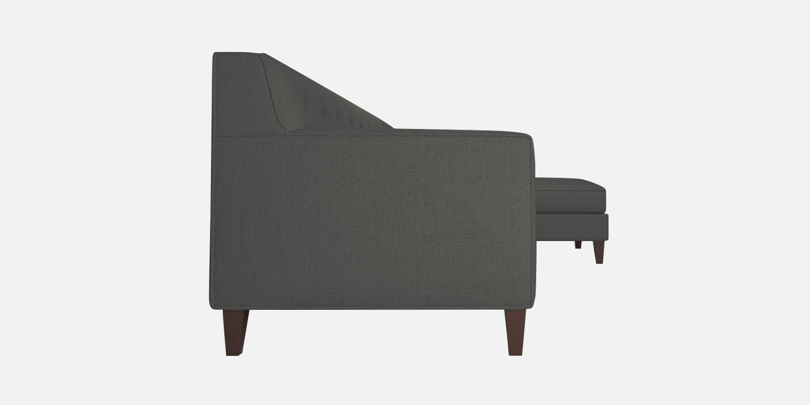 Miller Fabric RHS Sectional Sofa (3+Lounger) In Charcoal Grey Colour - Febonic Living
