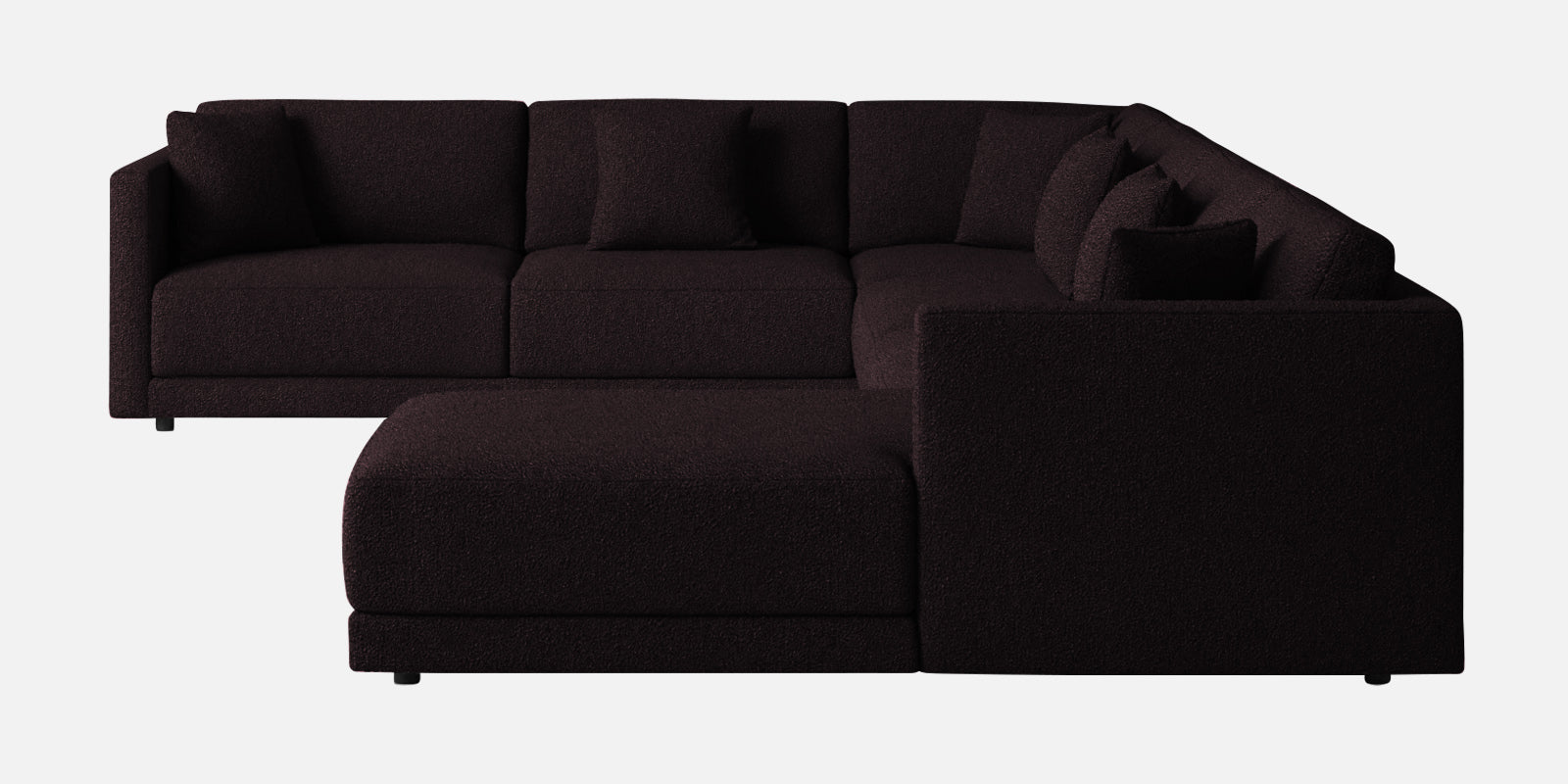 Carlin Fabric LHS 8 Seater Sectional Sofa In Cara Brown Colour - Febonic Living