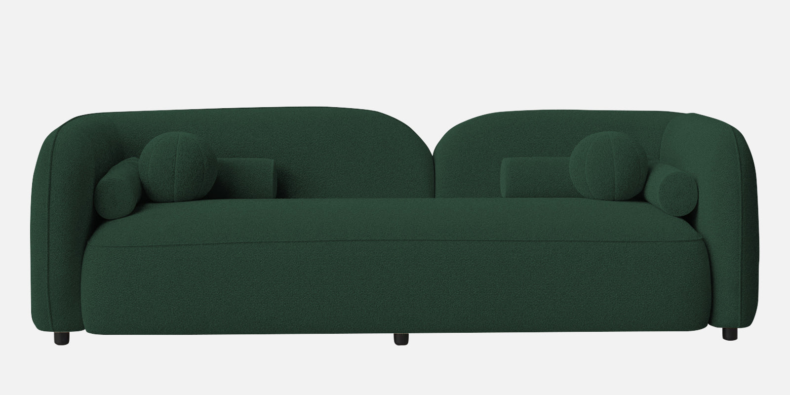 Corny Boucle Fabric 3 Seater Sofa In Hunter Green Colour - Febonic Living