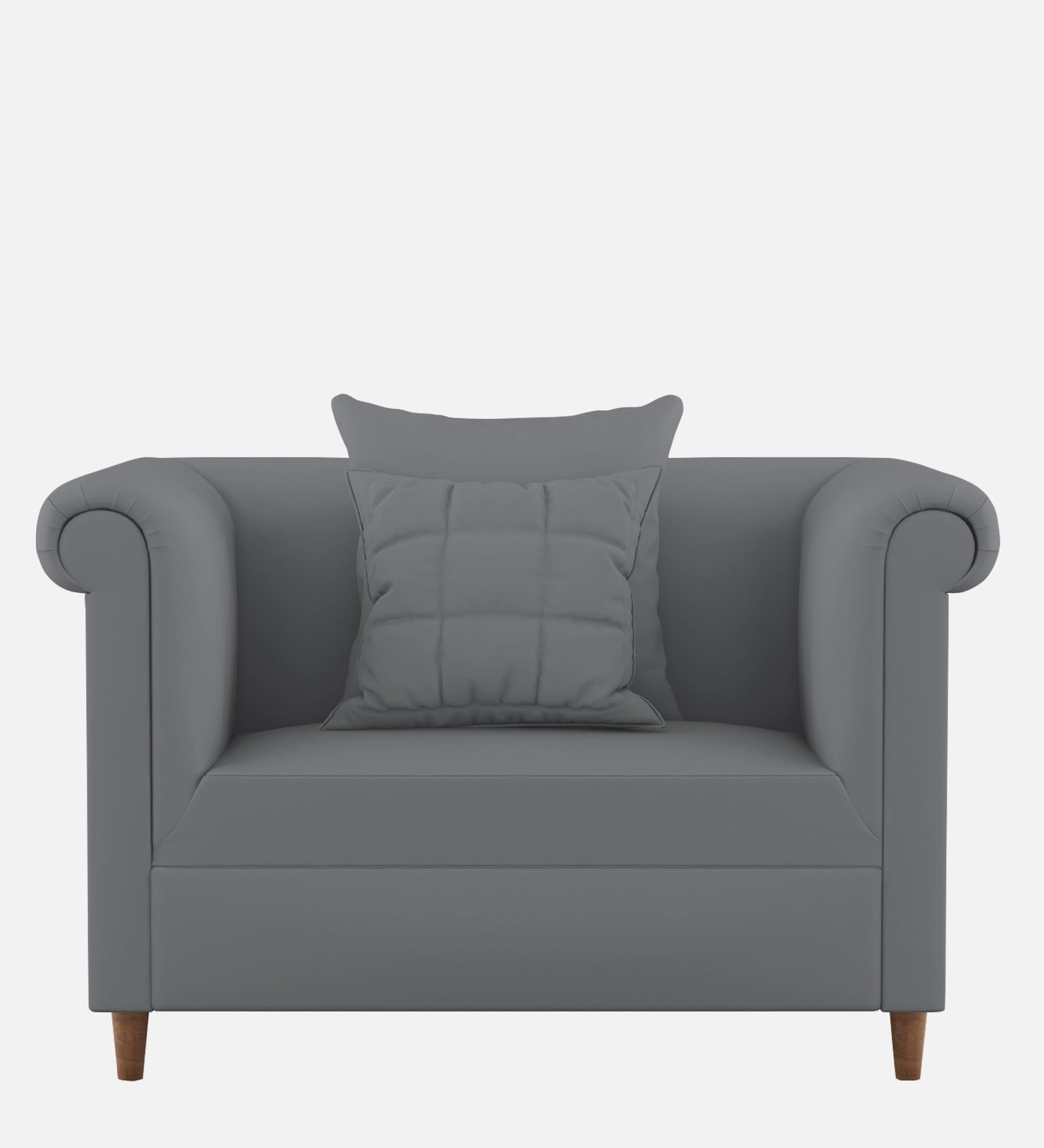 Rubi Velvet 1 Seater Sofa In Pubble Grey Colour - Febonic Living