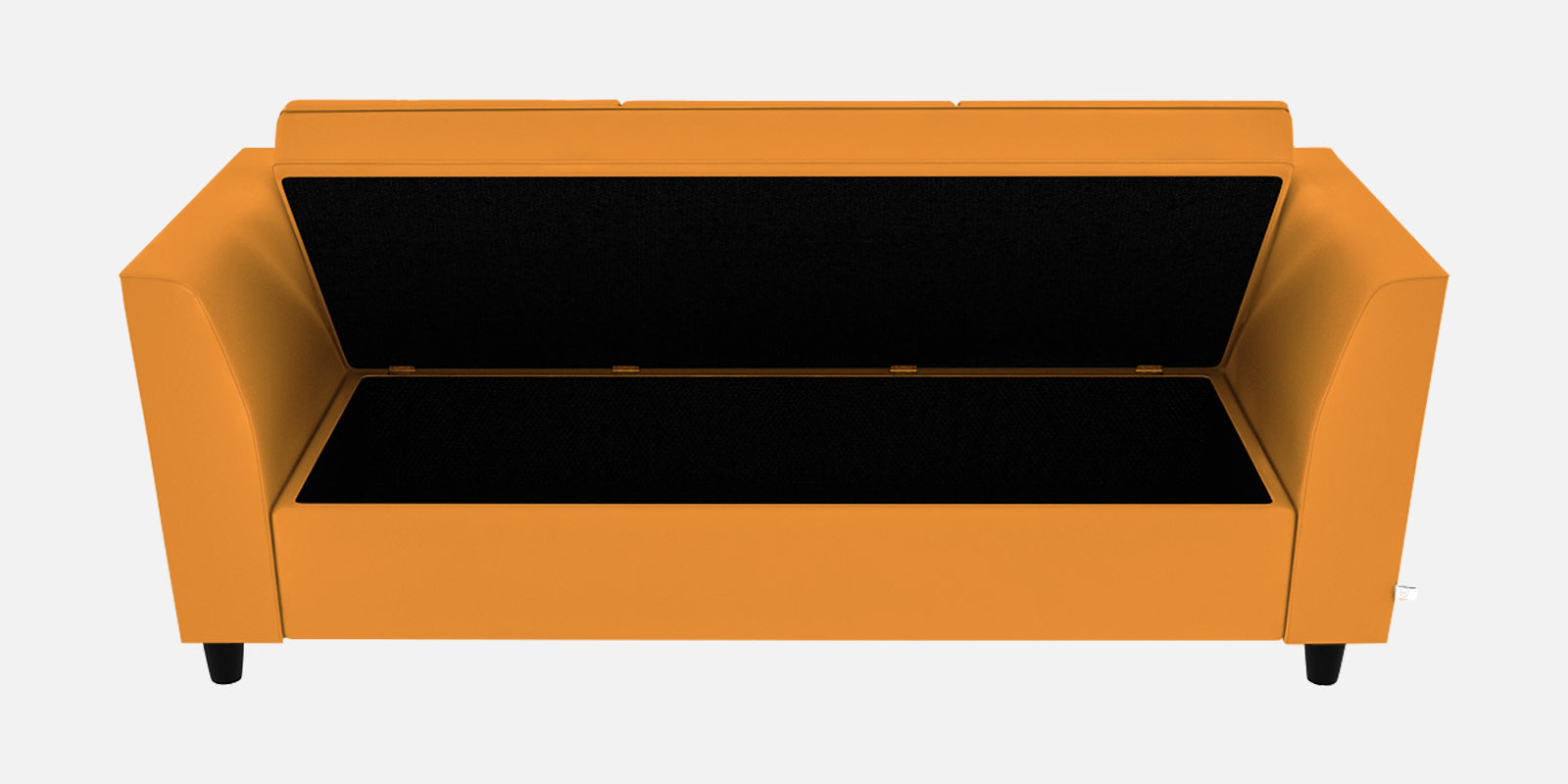 Bristo Velvet 3 Seater Sofa In Tangerine orange Colour With Storage - Febonic Living