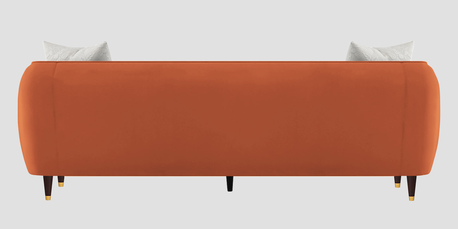 Hairo Velvet 3 Seater Sofa In Yam Orange Colour - Febonic Living