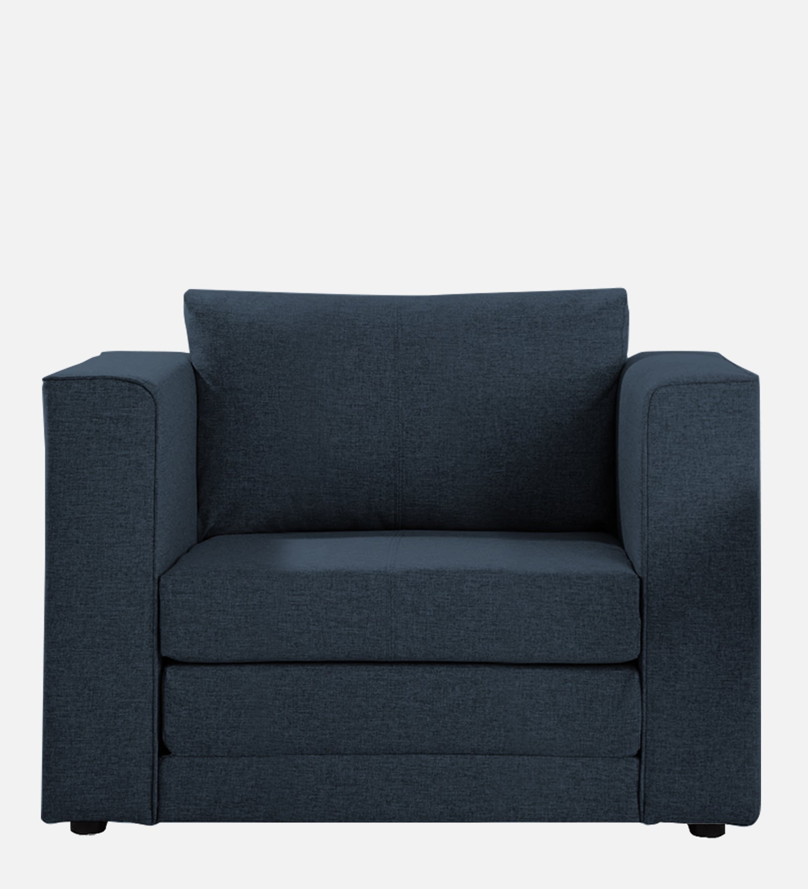 Kenia Fabric 1 Seater Foldable Sofa Cum Bed In Denim Blue Colour - Febonic Living