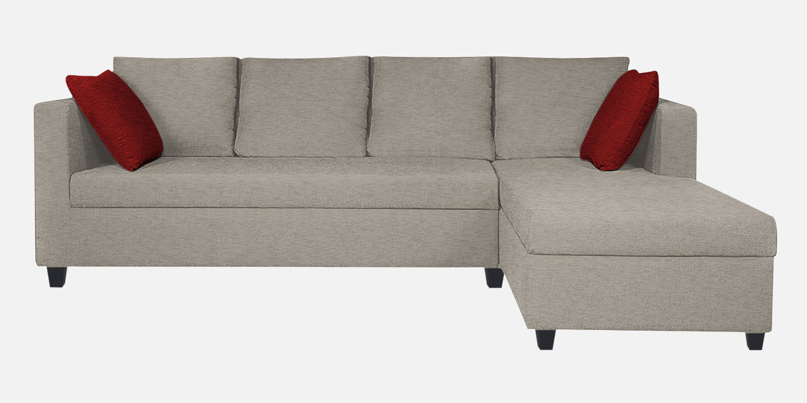 Nebula Fabric LHS Sectional Sofa (3+Lounger) In Ash Grey Colour - Febonic Living