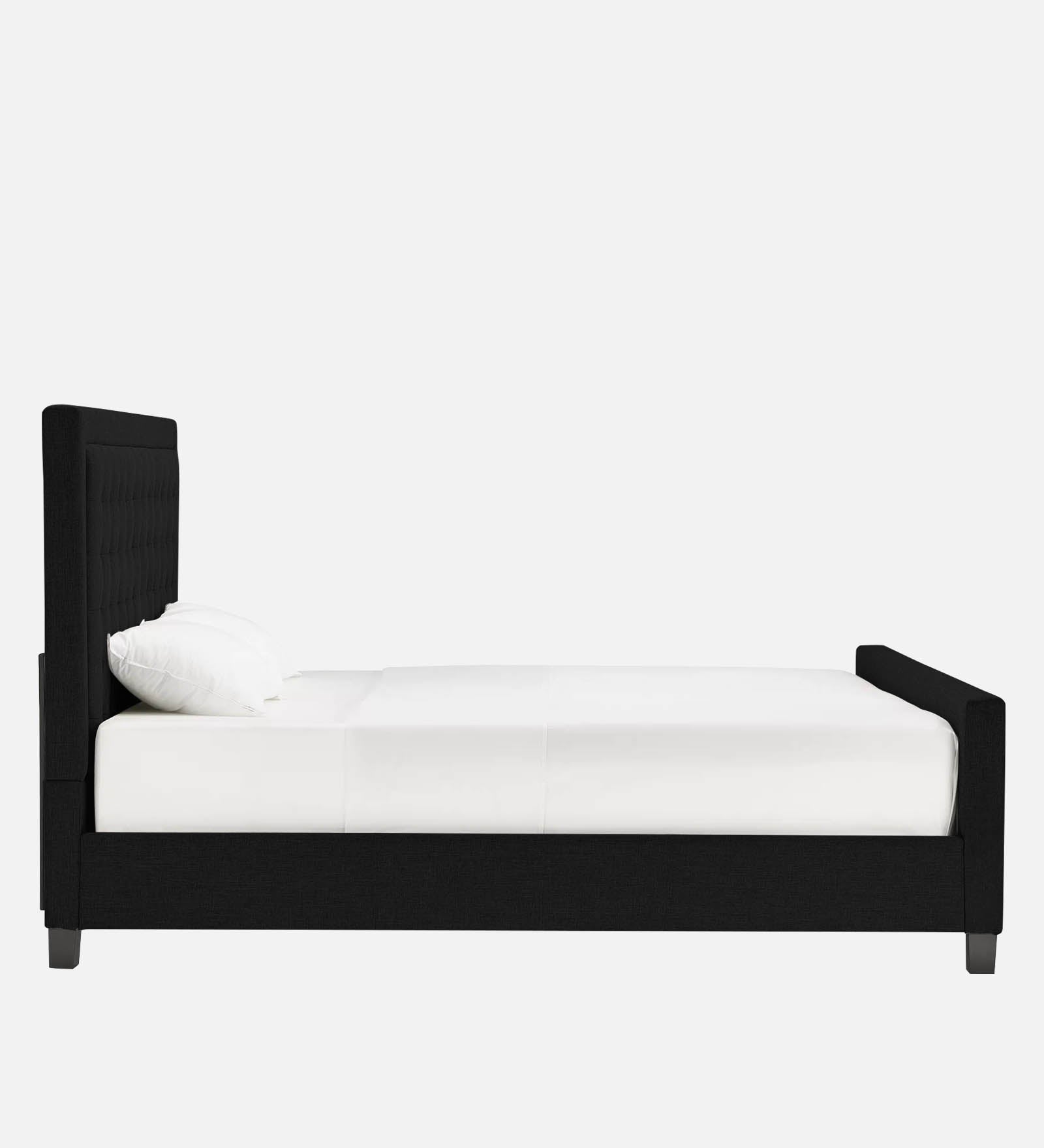Kaster Fabric Upholstered King Size Bed In Zed Black Colour - Febonic Living