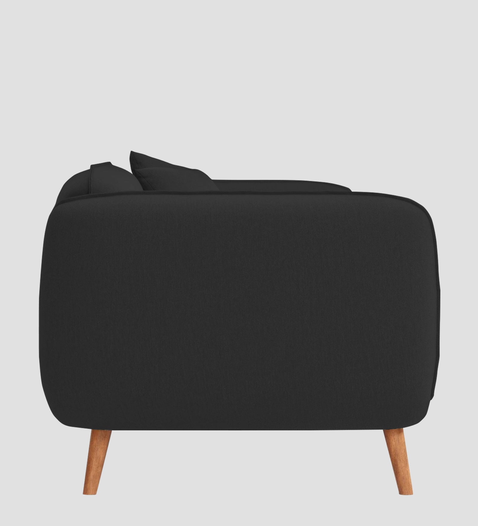 Zia Fabric 1 Seater Sofa In Bitter Black Colour - Febonic Living