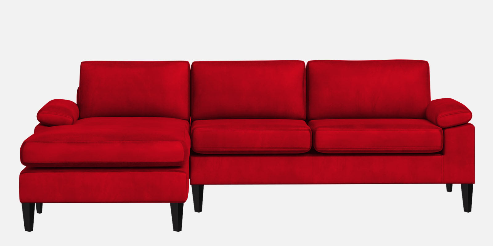 Vegas Velvet RHS Sectional Sofa (3+Lounger) In Berry Maroon Colour - Febonic Living