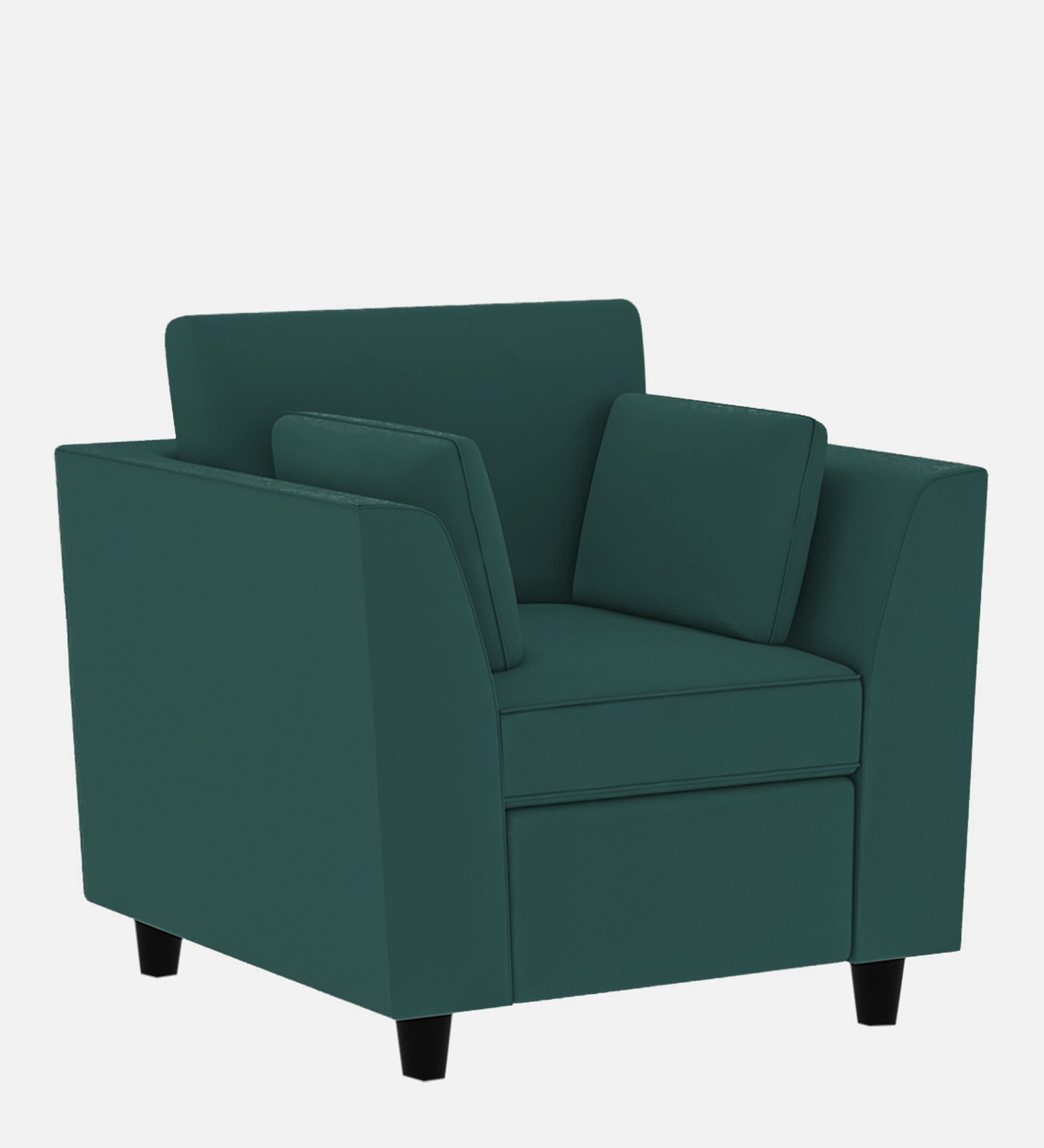 Bristo Velvet 1 Seater Sofa In Pine Green Colour With Storage - Febonic Living