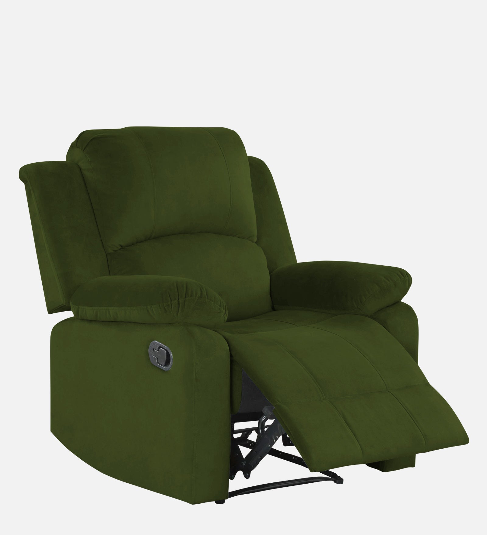 Henry Fabric 1 Seater Manual Recliner In Olive Green Colour - Febonic Living