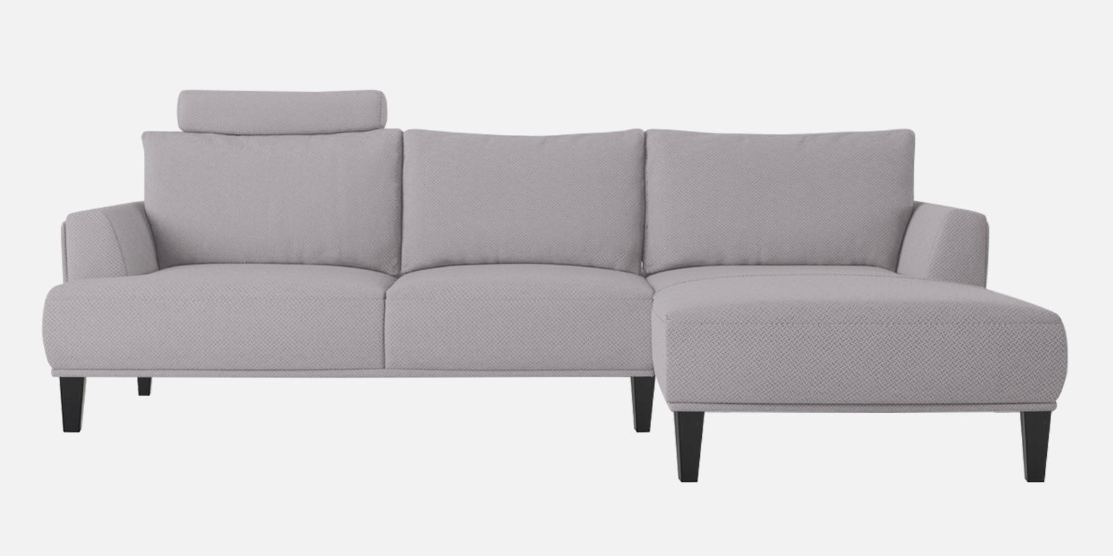 Como Fabric LHS Sectional Sofa (3+Lounger) In Lit Grey Colour - Febonic Living