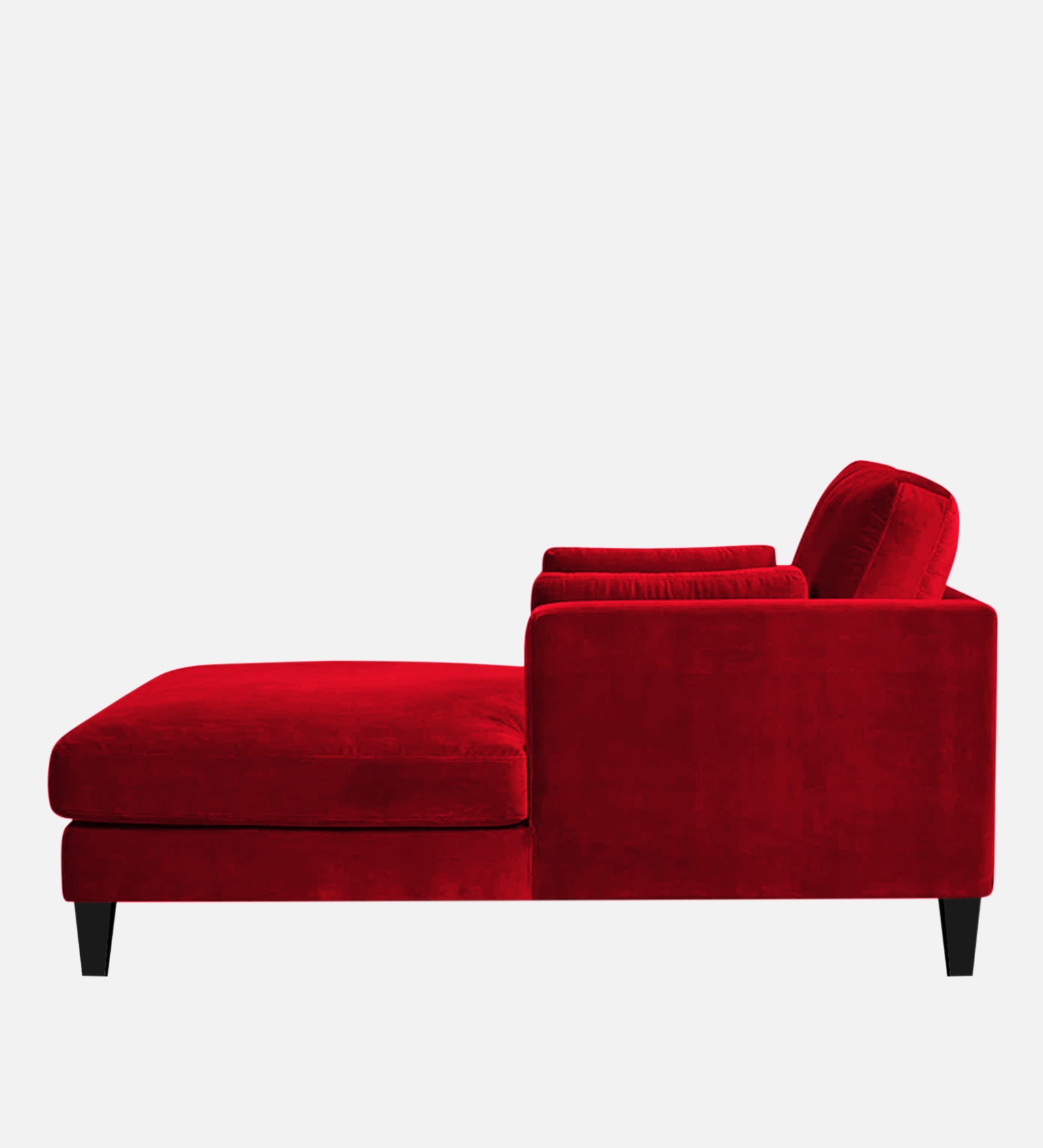 Makou Velvet Chaise Lounger In Berry Maroon Colour - Febonic Living