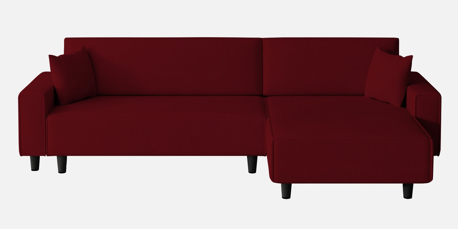 Peach Fabric LHS 6 Seater Sofa Cum Bed With Storage In Ruby Red Colour - Febonic Living