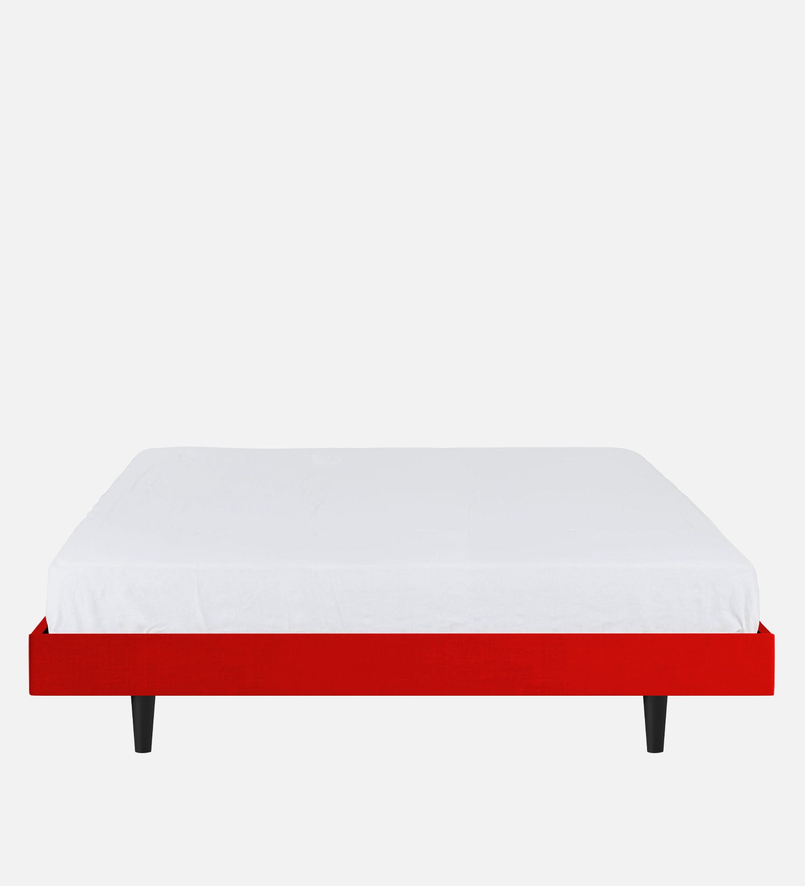 Basi Fabric Queen Size Bed In Ruby Red Colour - Febonic Living