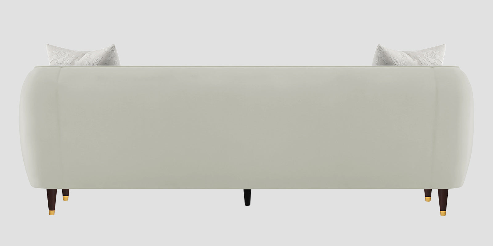 Hairo Velvet 3 Seater Sofa In Bone Grey Colour - Febonic Living