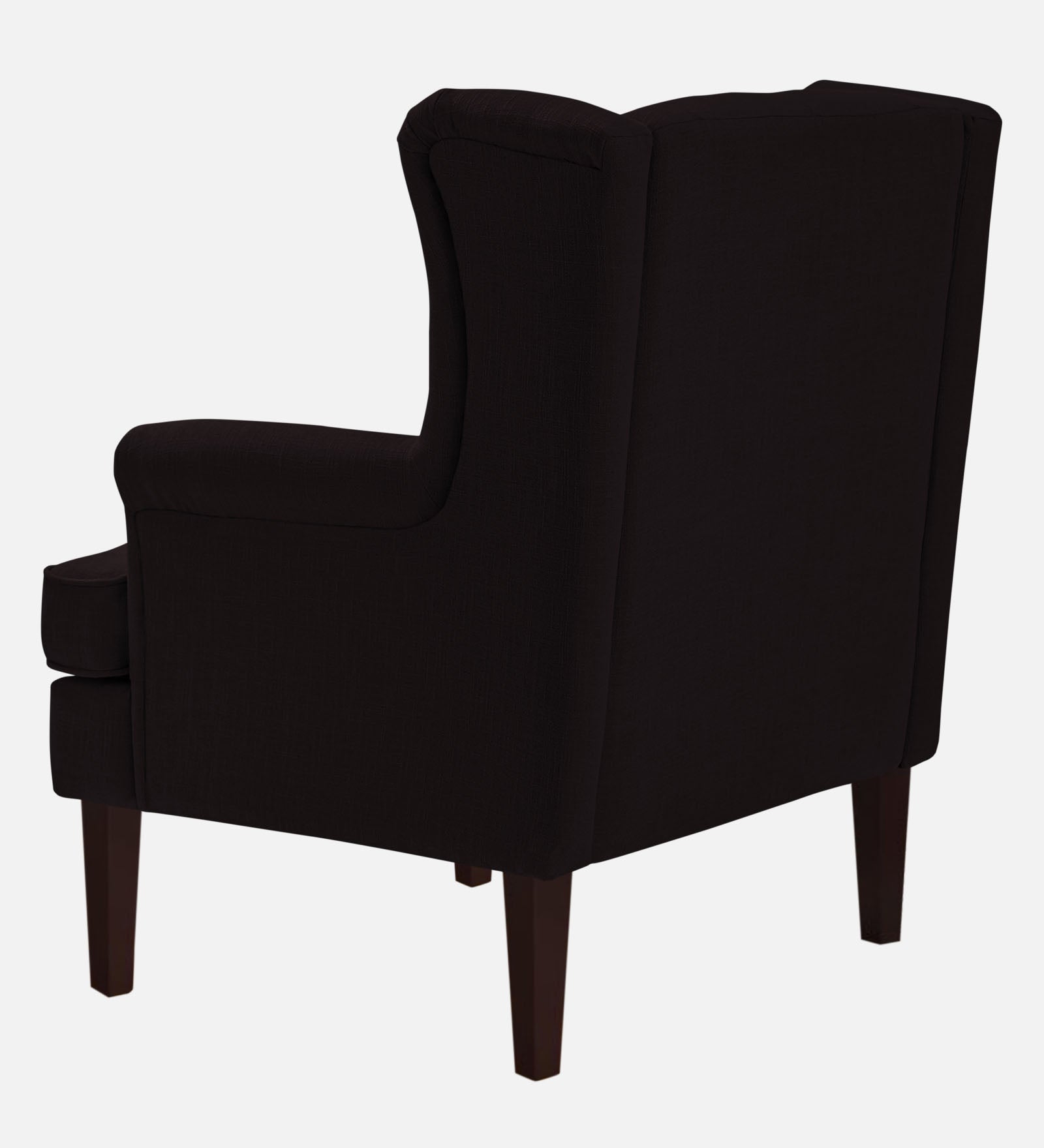Deyuk Fabric Wing Chair In Cara Brown Colour - Febonic Living