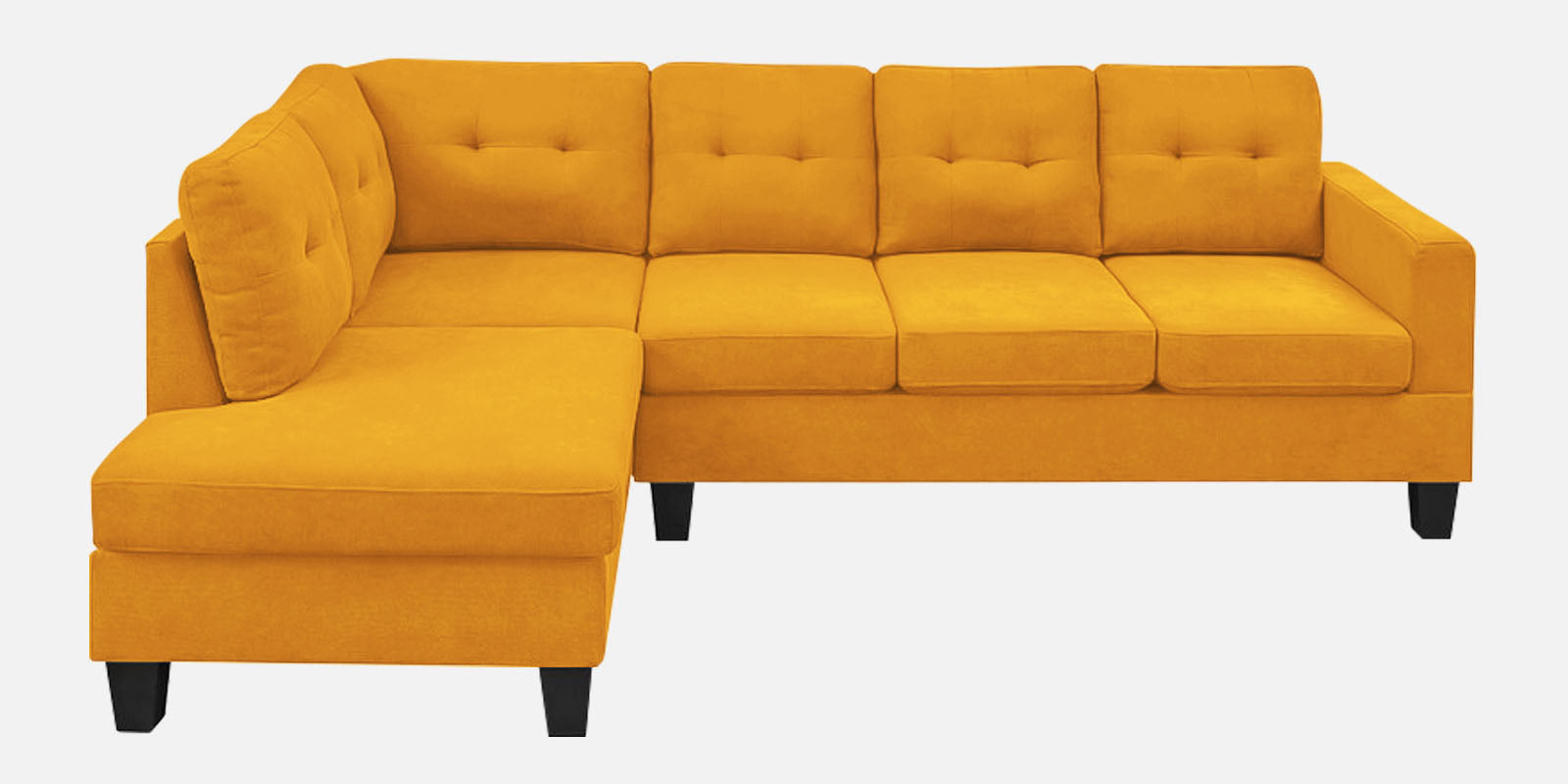 Thomas Fabric RHS Sectional Sofa (3+Lounger) In Bold Yellow Colour - Febonic Living