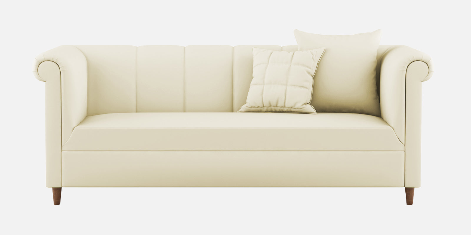 Rubi Velvet 3 Seater Sofa In Warm White Colour - Febonic Living