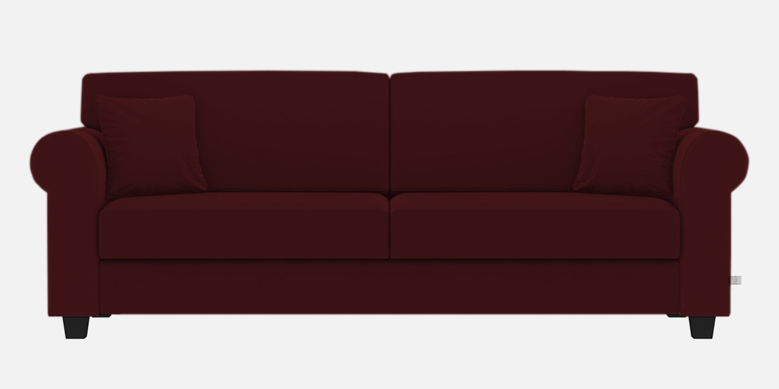 Numonk Velvet 3 Seater Sofa In Dark Maroon Colour - Febonic Living