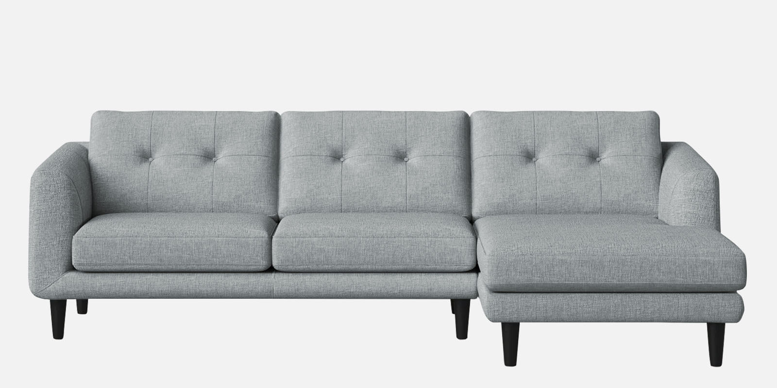 Natasha Velvet LHS Sectional Sofa (3+Lounger) In Pearl grey Colour - Febonic Living