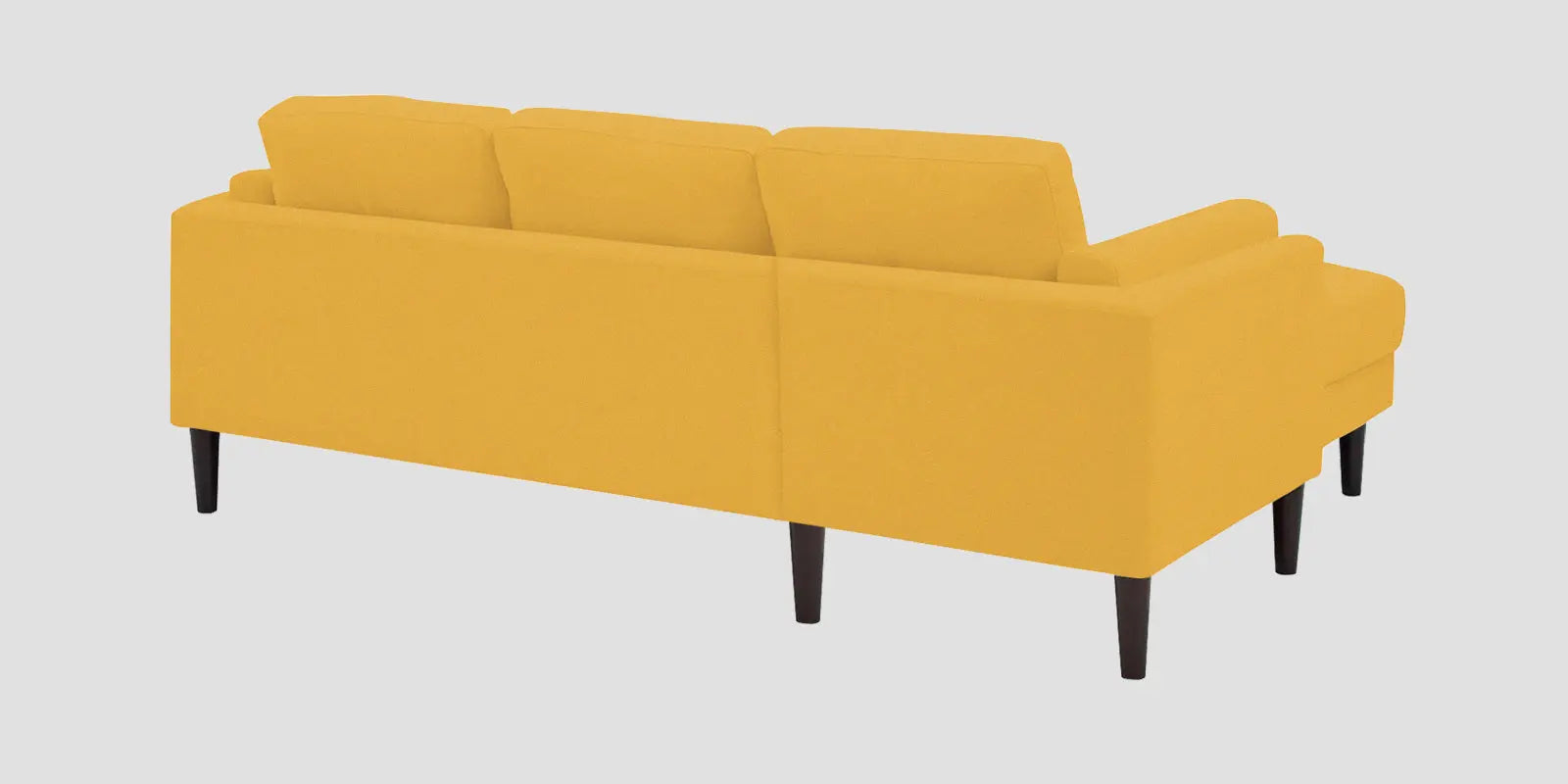 Creata Fabric RHS Sectional Sofa (2+Lounger) In Bold Yellow Colour Febonic Living