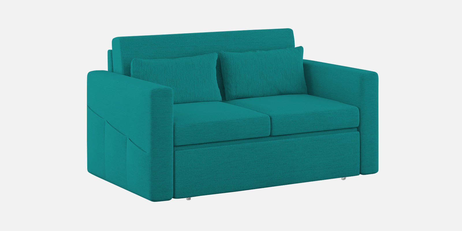 River Fabric 2 Seater Pull Out Sofa Cum Bed In Sea Green Colour - Febonic Living