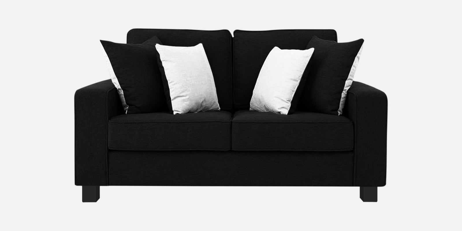 Ladybug Fabric 2 Seater Sofa In Zed Black Colour - Febonic Living
