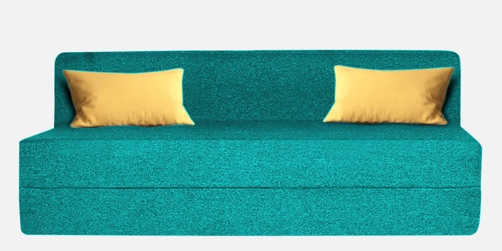 Fleepy Fabric 3 Seater Foldable Sofa Cum Bed In Sea Green Colour - Febonic Living