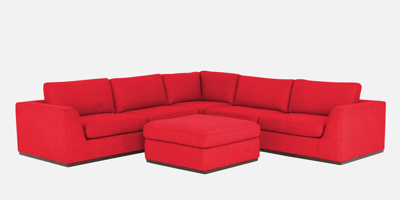 Freedom Velvet 6 Seater RHS Corner Sofa In Ox Blood Maroon Colour With Ottoman - Febonic Living
