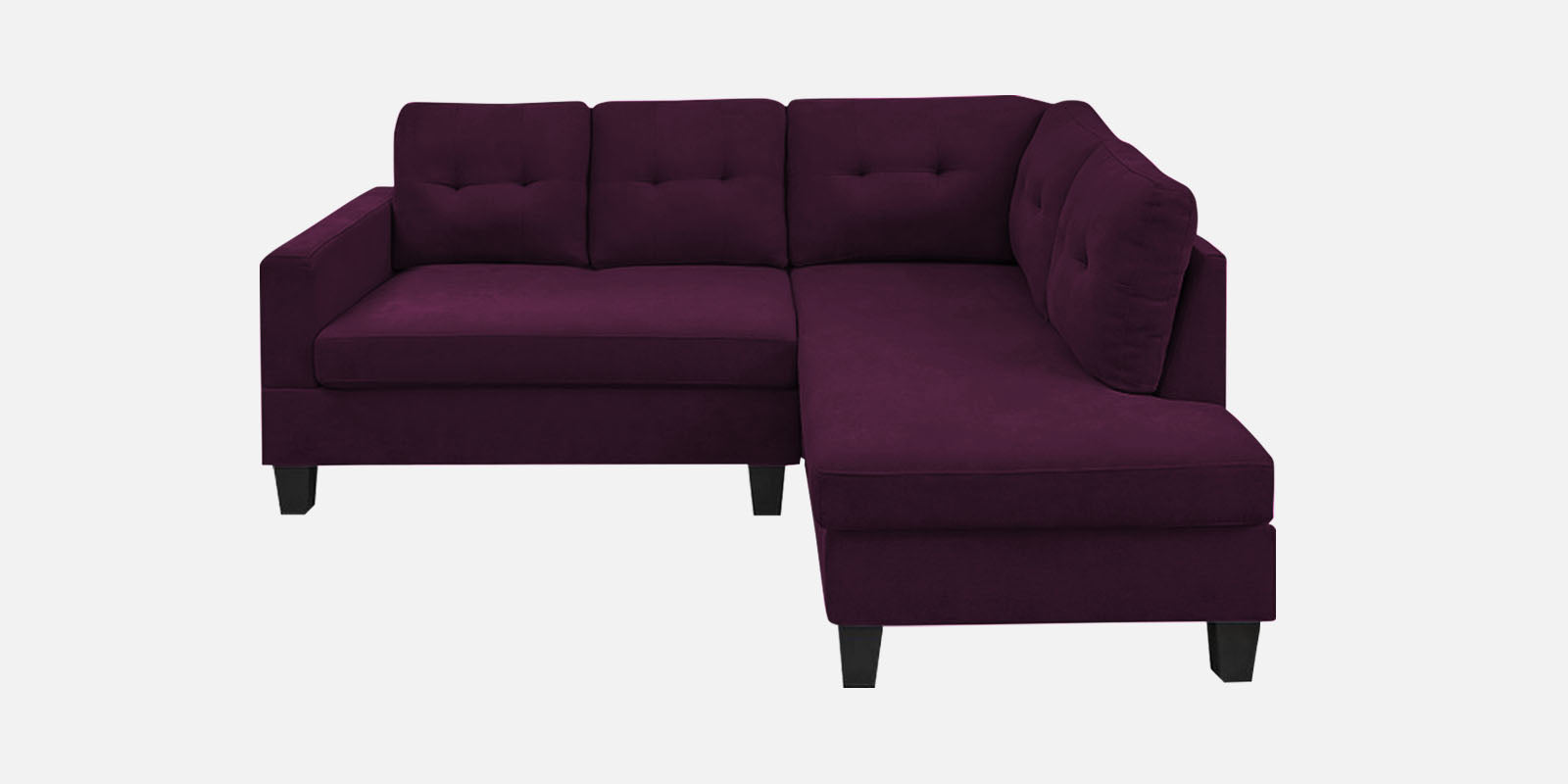 Thomas Fabric LHS Sectional Sofa (2+Lounger) In Greek Purple Colour - Febonic Living