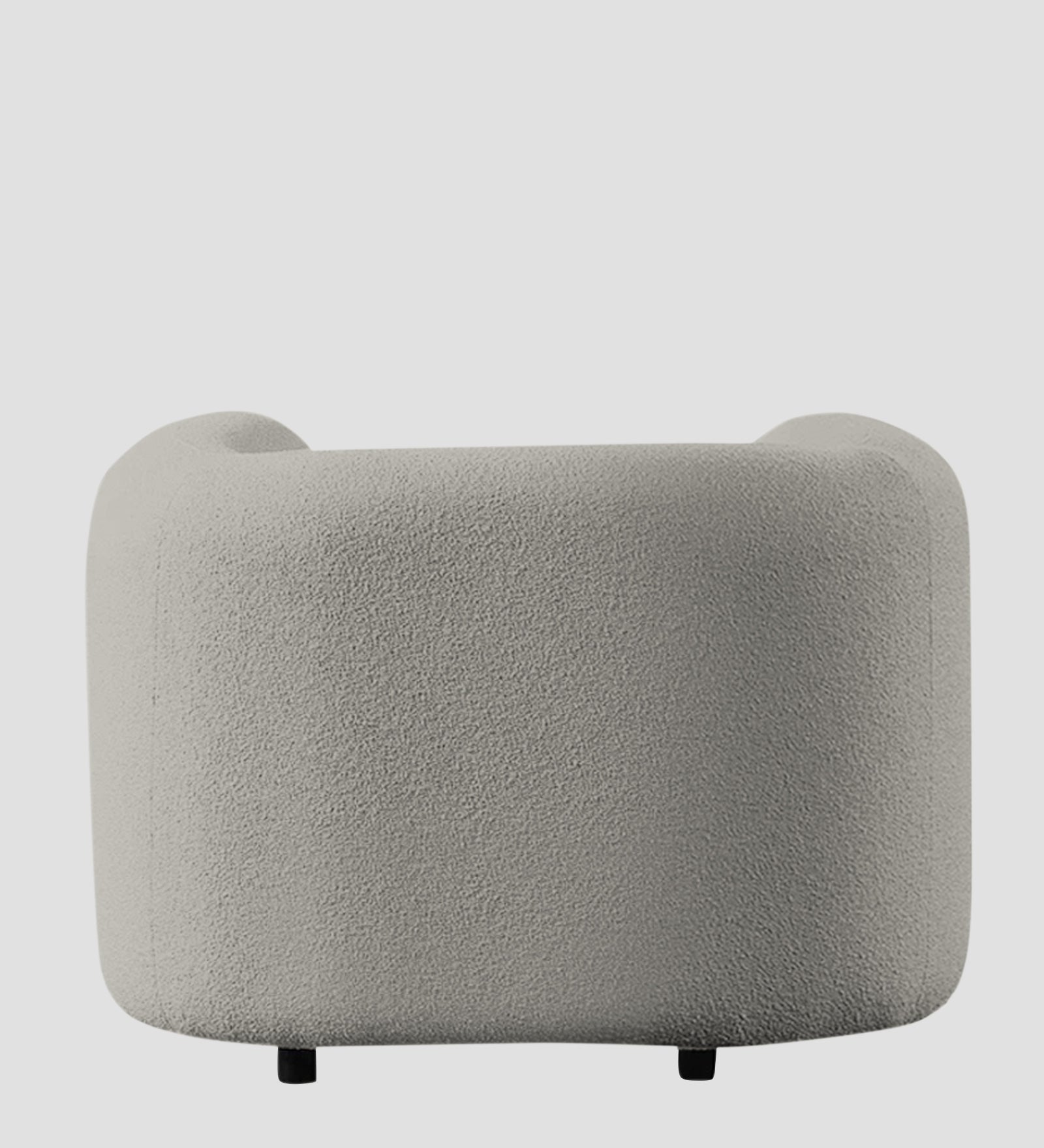 Corny Boucle Fabric 1 Seater Sofa In Fog Grey Colour - Febonic Living