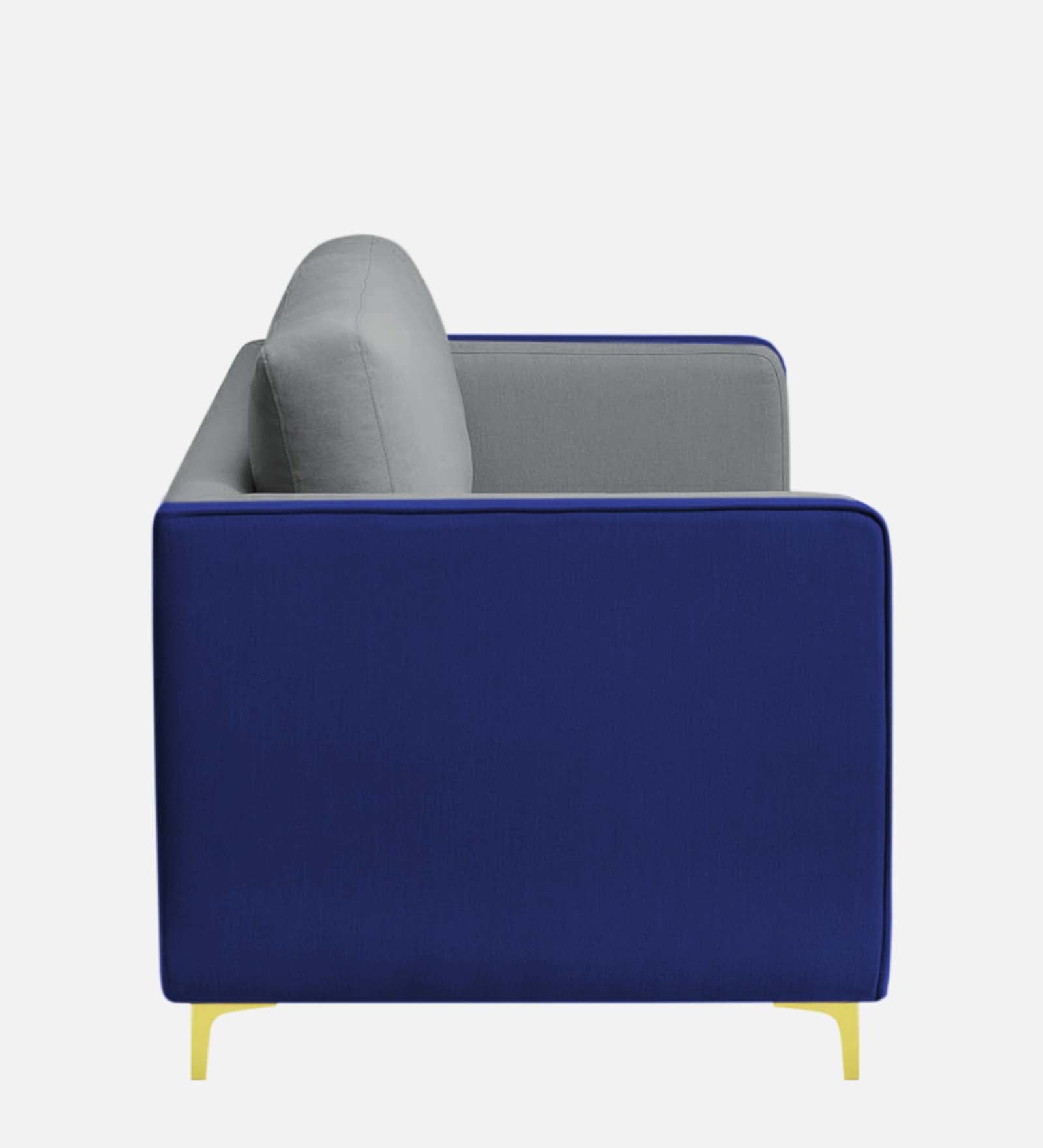 Visky Velvet 1 Seater Sofa In Pearl Grey And Indigo Blue Colour - Febonic Living