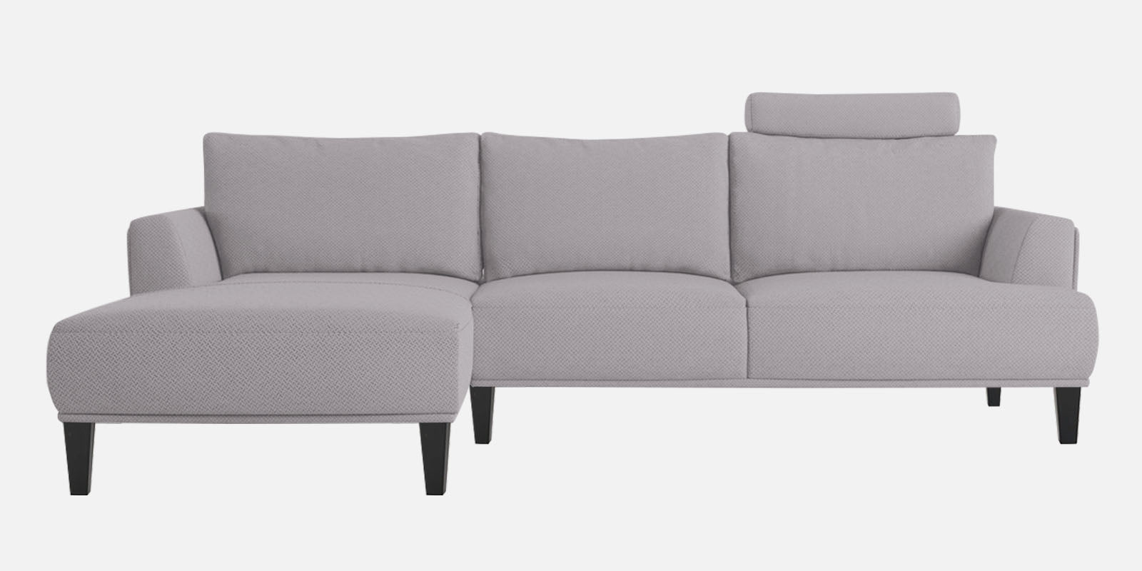 Como Fabric RHS Sectional Sofa (3+Lounger) In Lit Grey Colour - Febonic Living