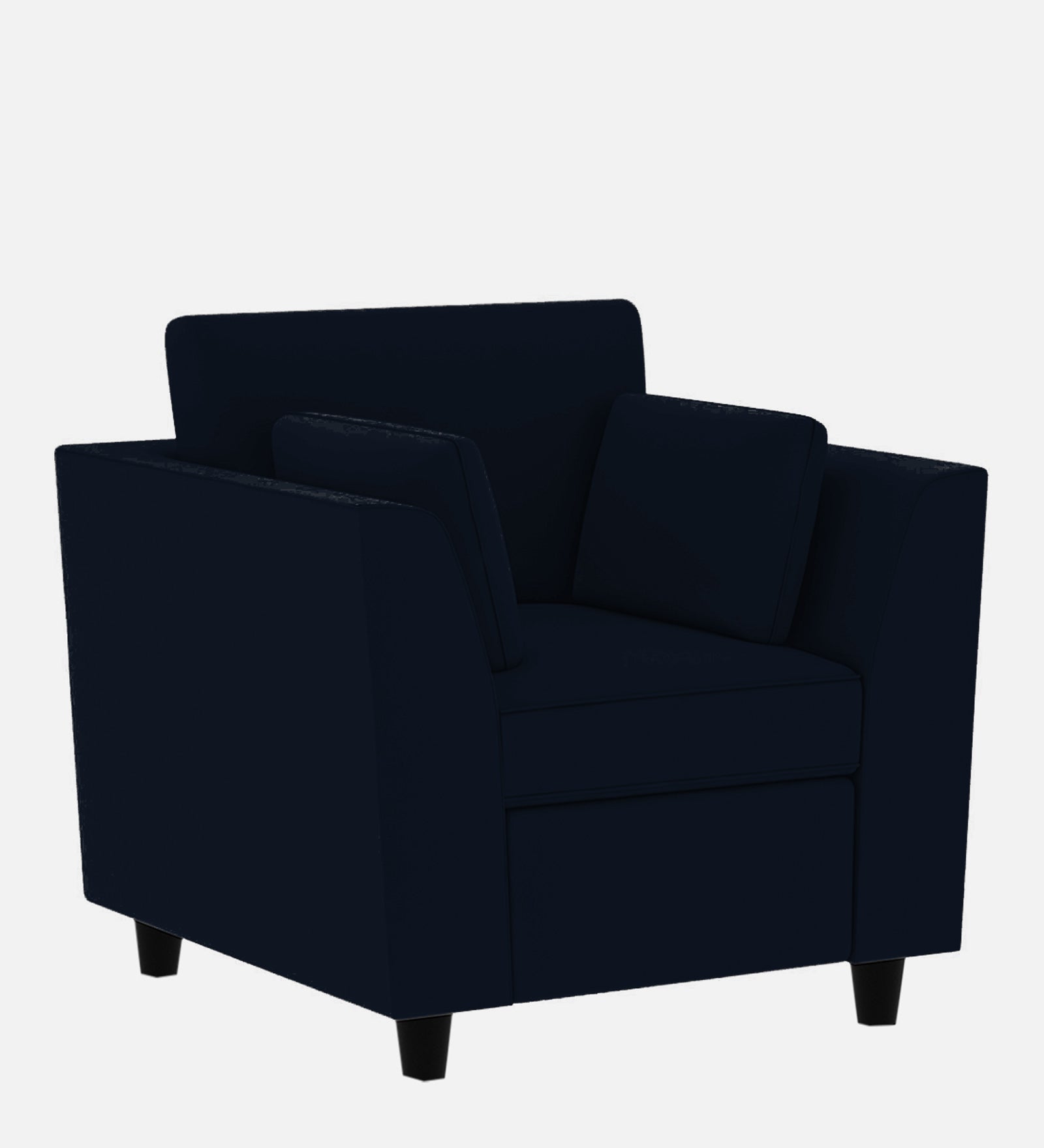 Bristo Velvet 1 Seater Sofa In Dark Blue Colour With Storage - Febonic Living