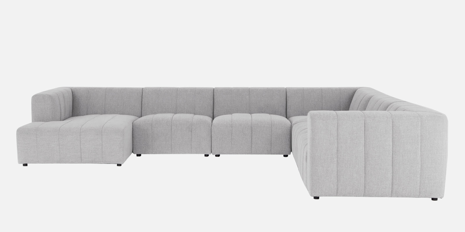 Damo Fabric RHS 8 Seater Corner Sofa In Lit Grey Colour - Febonic Living