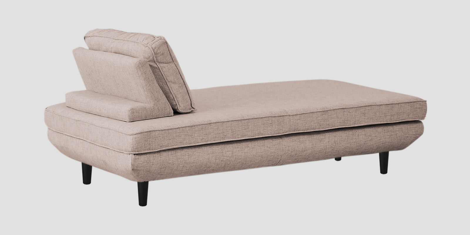 Hiver Fabric Day Bed Sofa In Kadhi Beige Colour With Back Rest - Febonic Living