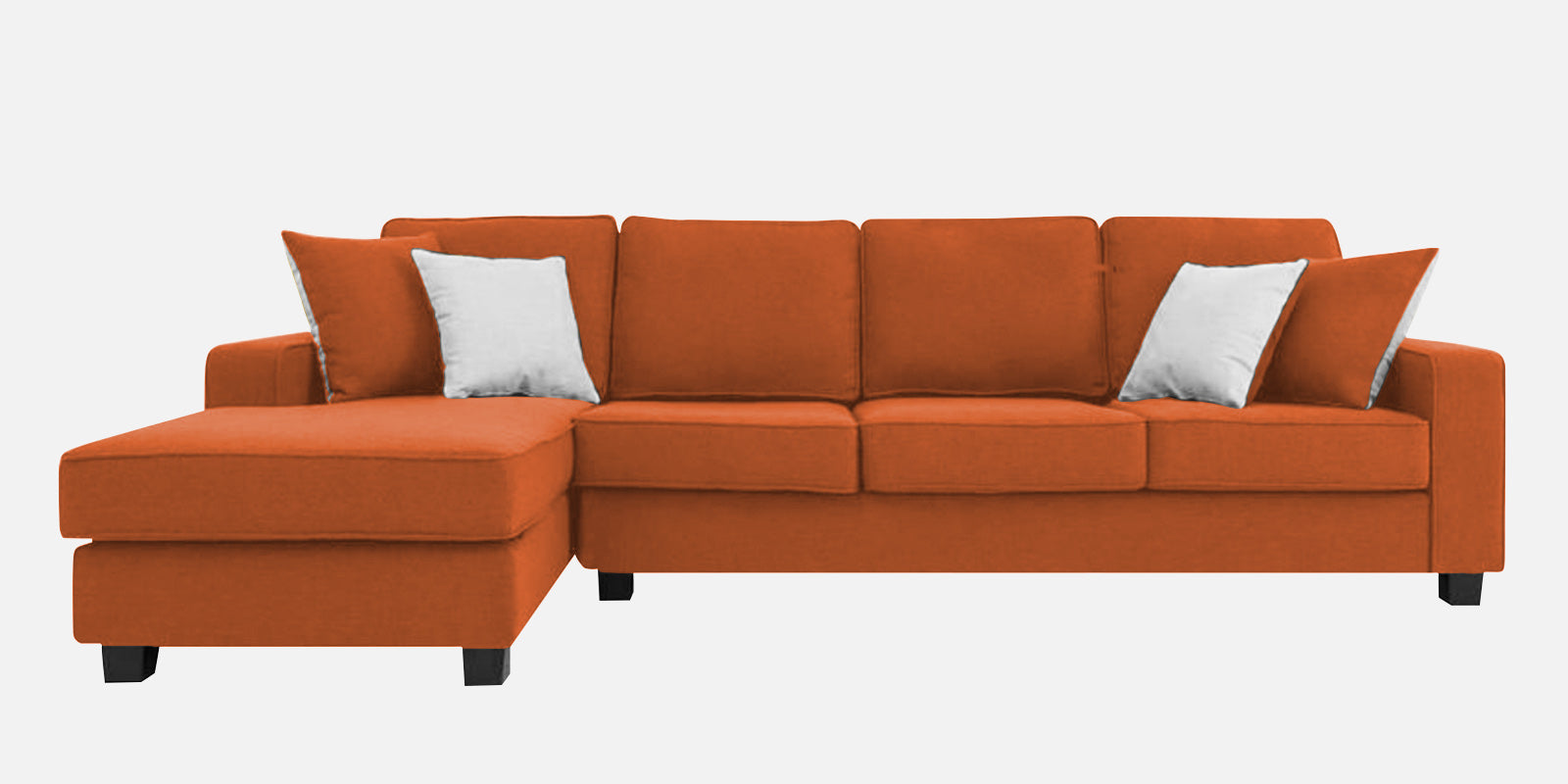 Ladybug Fabric RHS Sectional Sofa (3+Lounger) In Vivid Orange Colour - Febonic Living