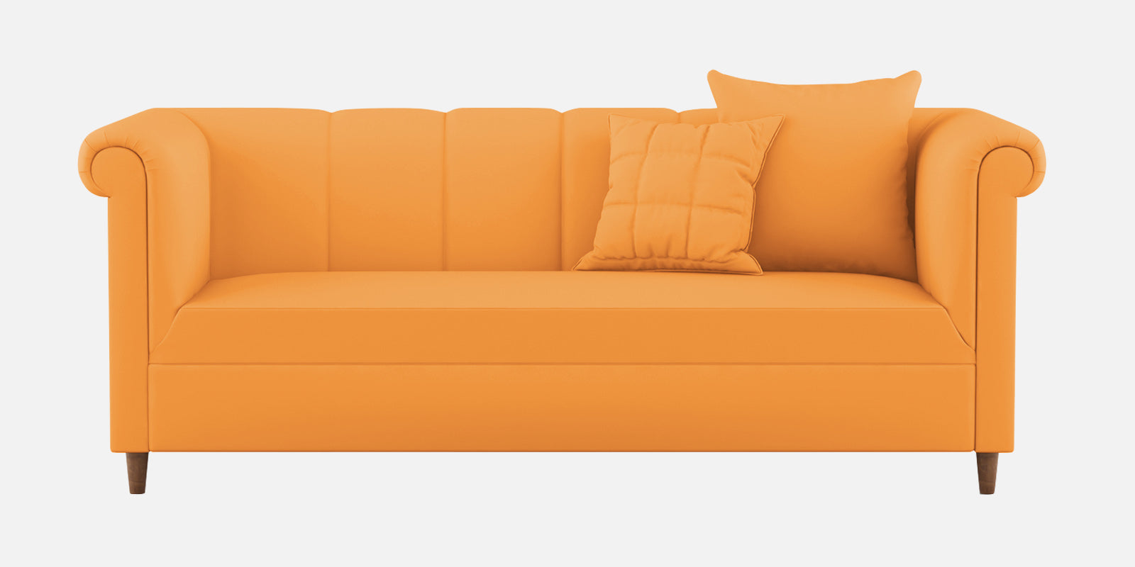 Rubi Velvet 3 Seater Sofa In Tangerine orange Colour - Febonic Living