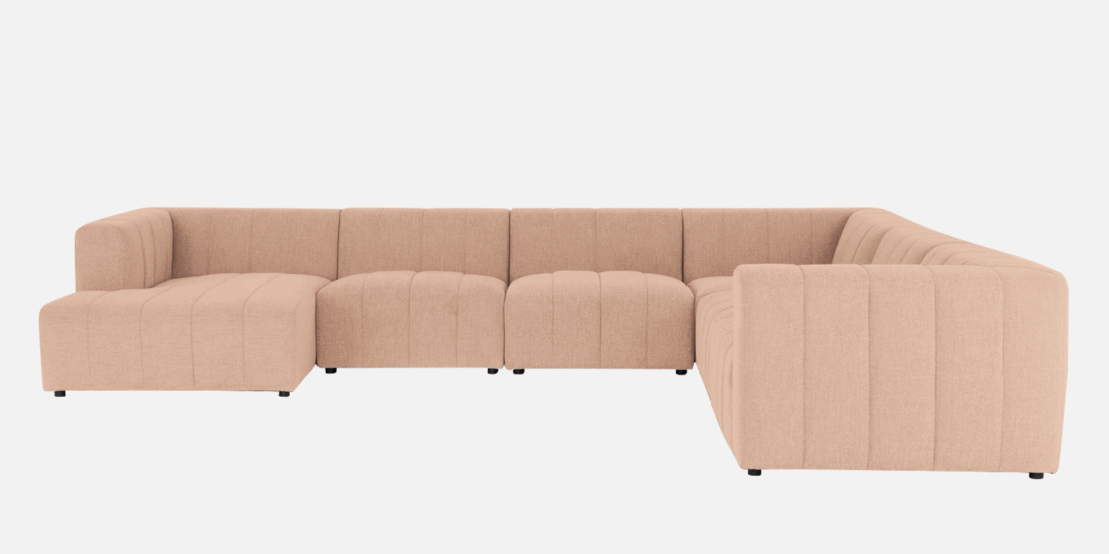 Damo Fabric RHS 8 Seater Corner Sofa In Cosmic Beige Colour - Febonic Living