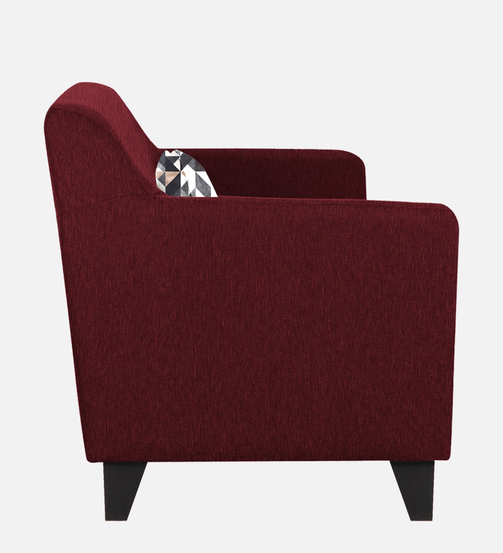 Melaan Fabric 1 Seater Sofa In Blood Maroon Colour - Febonic Living