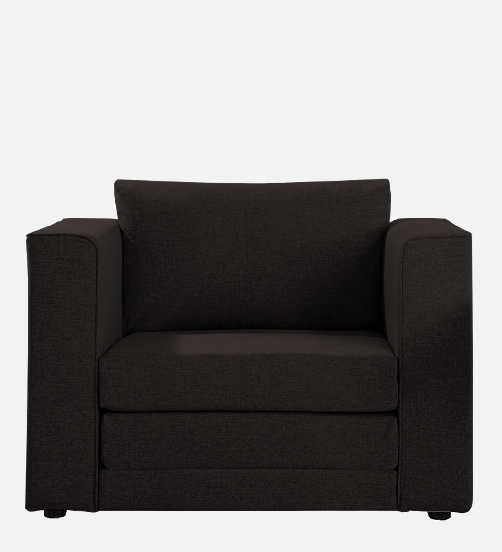 Kenia Fabric 1 Seater Foldable Sofa Cum Bed In Cara Brown Colour - Febonic Living