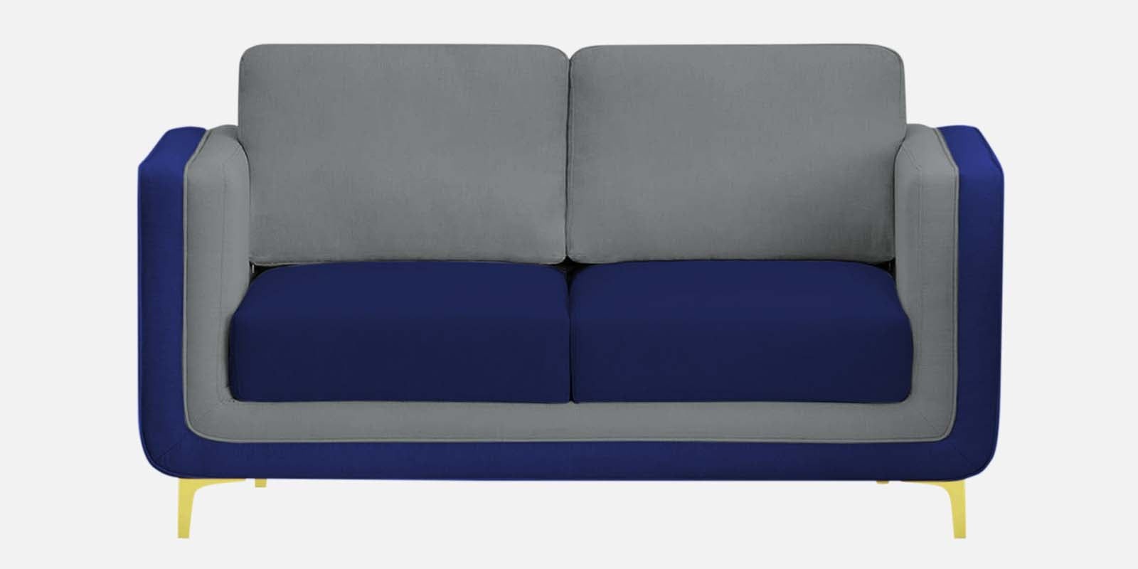 Visky Velvet 2 Seater Sofa In Pearl Grey And Indigo Blue Colour - Febonic Living