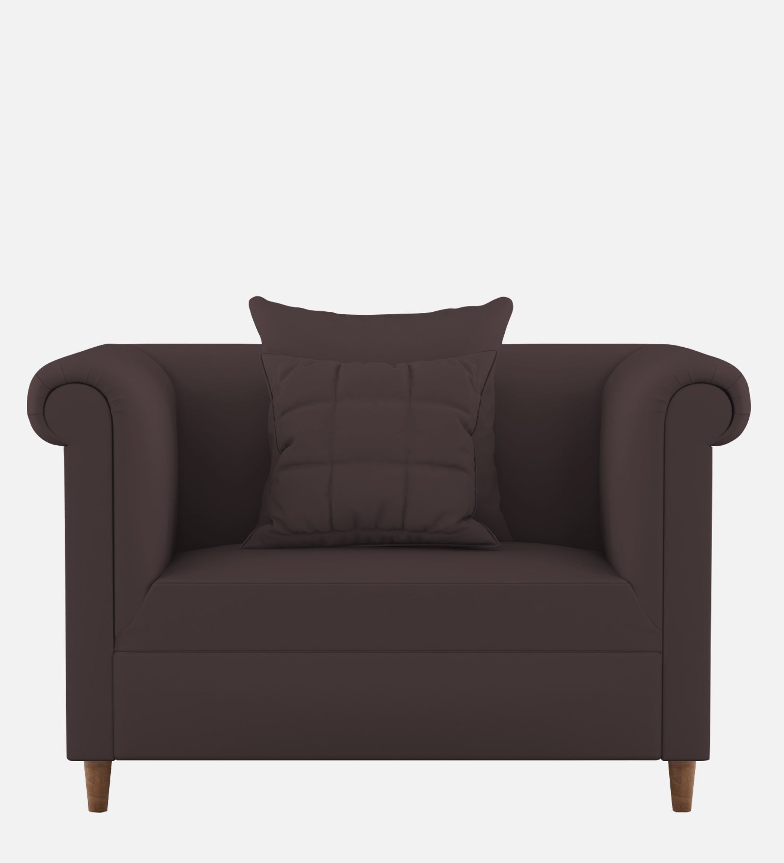Rubi Velvet 1 Seater Sofa In Mocha Brown Colour - Febonic Living