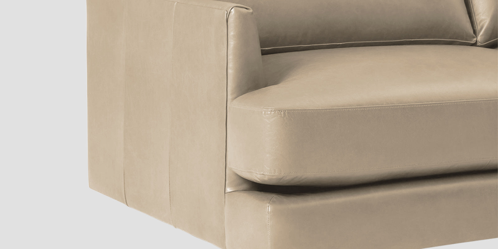 Sterio Leatherette 2 Seater Sofa In Tan Beige Colour - Febonic Living